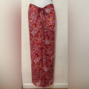 VICTORIA'S SECRET Paisley Print Sheer Beach Swim Cover-Up Pants SMALL Like NEW